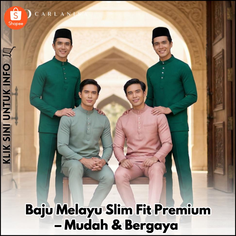 Baju Melayu Slim Fit Premium – Mudah & Bergaya