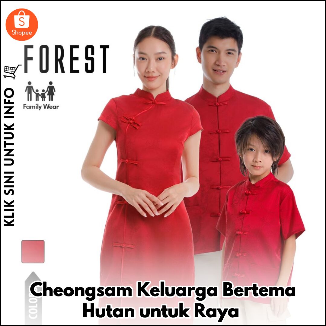 Cheongsam Keluarga Bertema Hutan untuk Raya