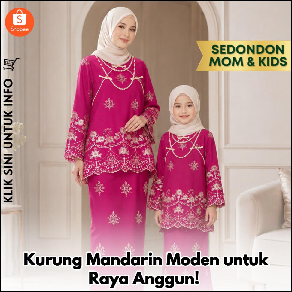Kurung Mandarin Moden untuk Raya Anggun!