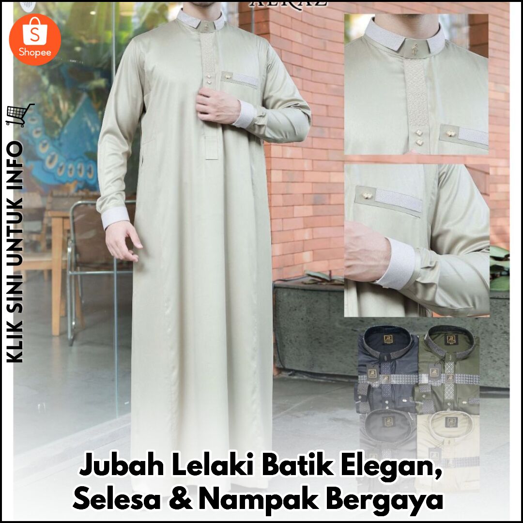 Jubah Lelaki Batik Elegan, Selesa & Nampak Bergaya