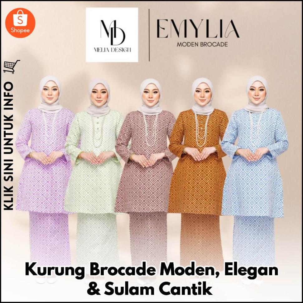 Kurung Brocade Moden, Elegan & Sulam Cantik
