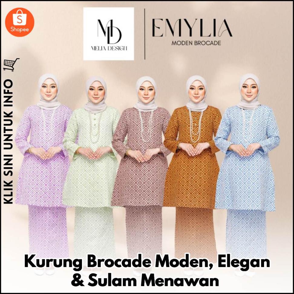 Kurung Brocade Moden, Elegan & Sulam Menawan