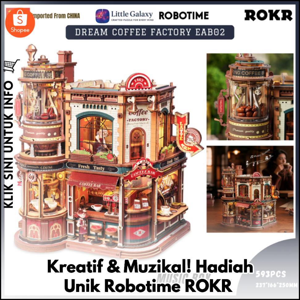 Mainan 3D Kayu Unik – Kotak Muzik Kilang Kopi!