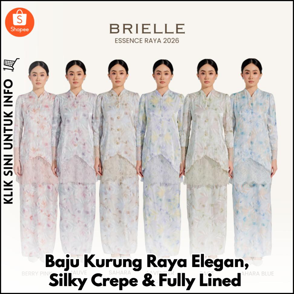 Baju Kurung Raya Elegan, Silky Crepe & Fully Lined