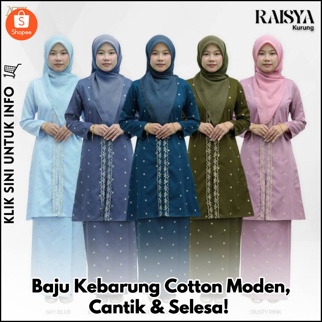 Baju Kebarung Cotton Moden, Cantik & Selesa!