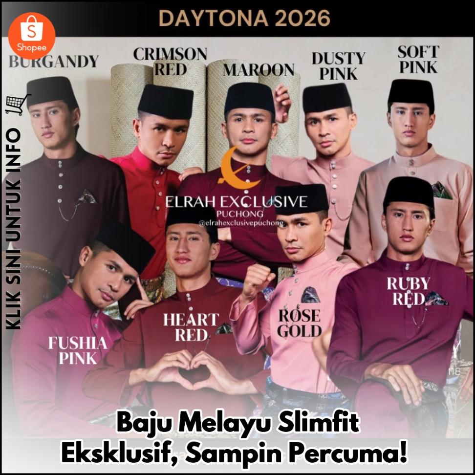 Baju Melayu Slimfit Eksklusif, Sampin Percuma!