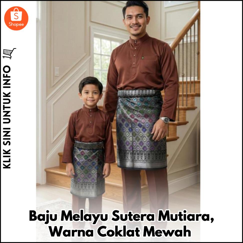 Baju Melayu Sutera Mutiara, Warna Coklat Mewah