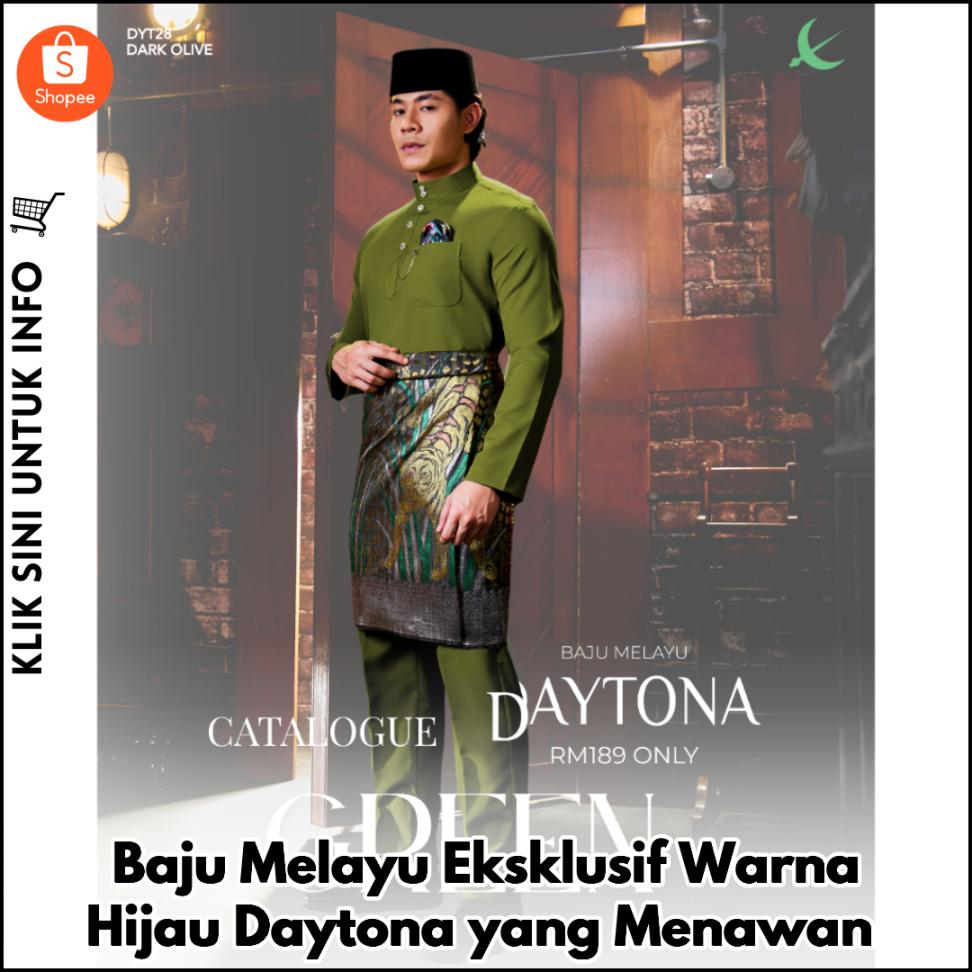 Baju Melayu Eksklusif Warna Hijau Daytona yang Menawan