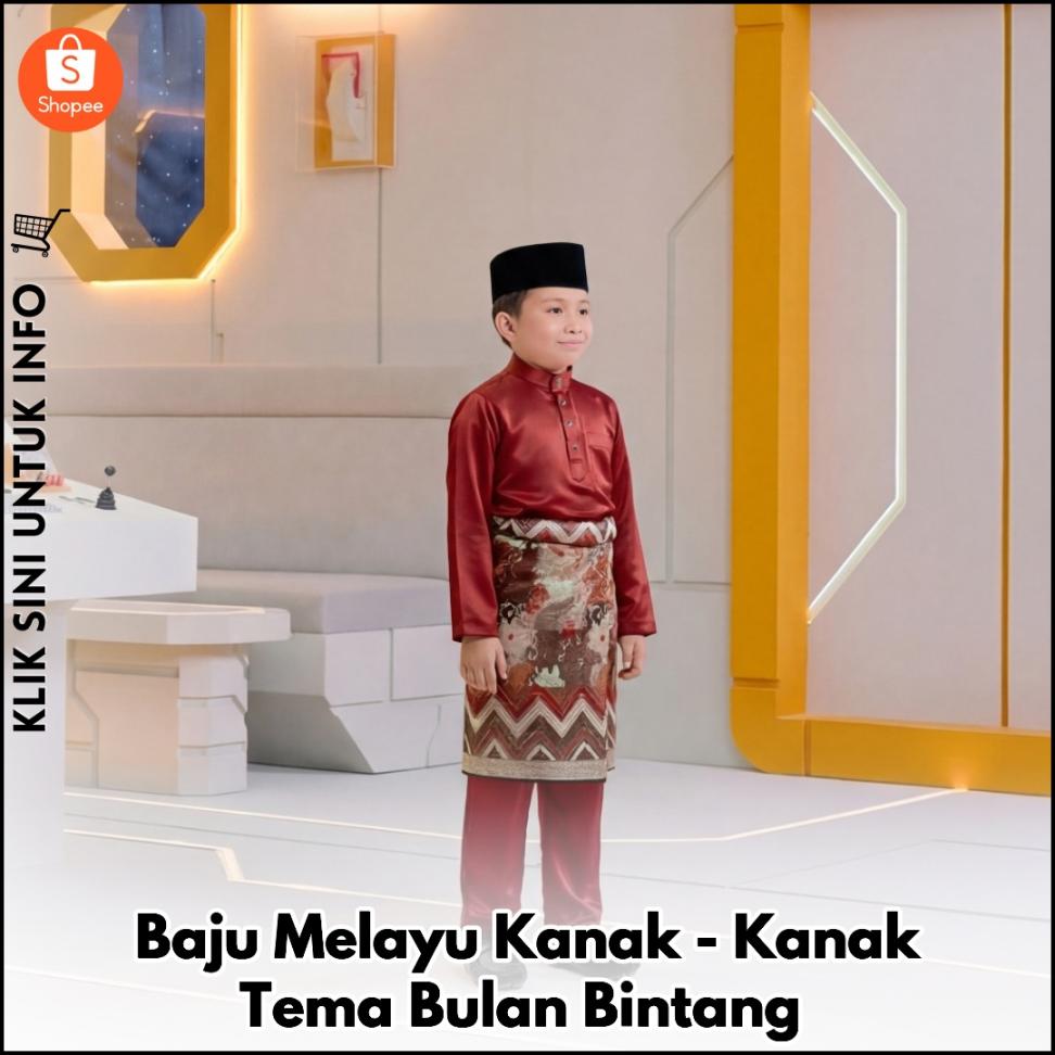 Baju Melayu Kanak-Kanak Tema Bulan Bintang