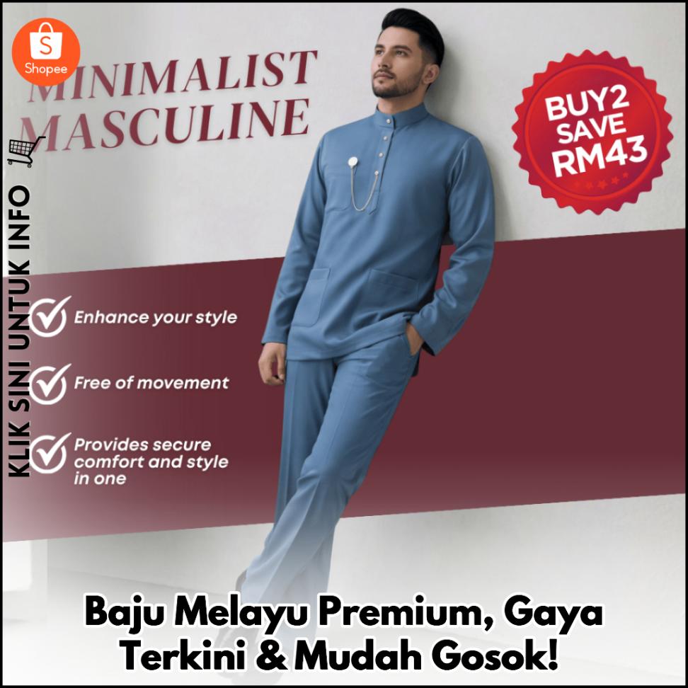Baju Melayu Premium, Gaya Terkini & Mudah Gosok!