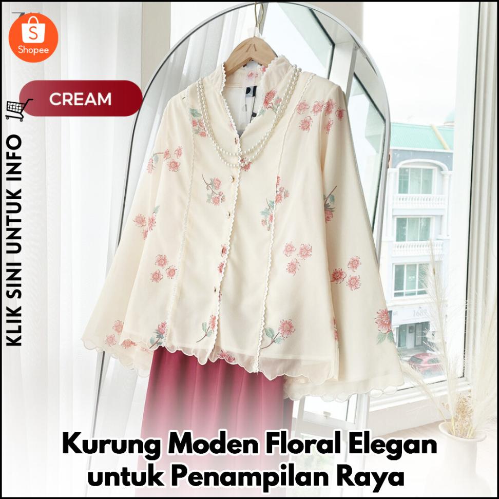 Kurung Moden Floral Elegan untuk Penampilan Raya