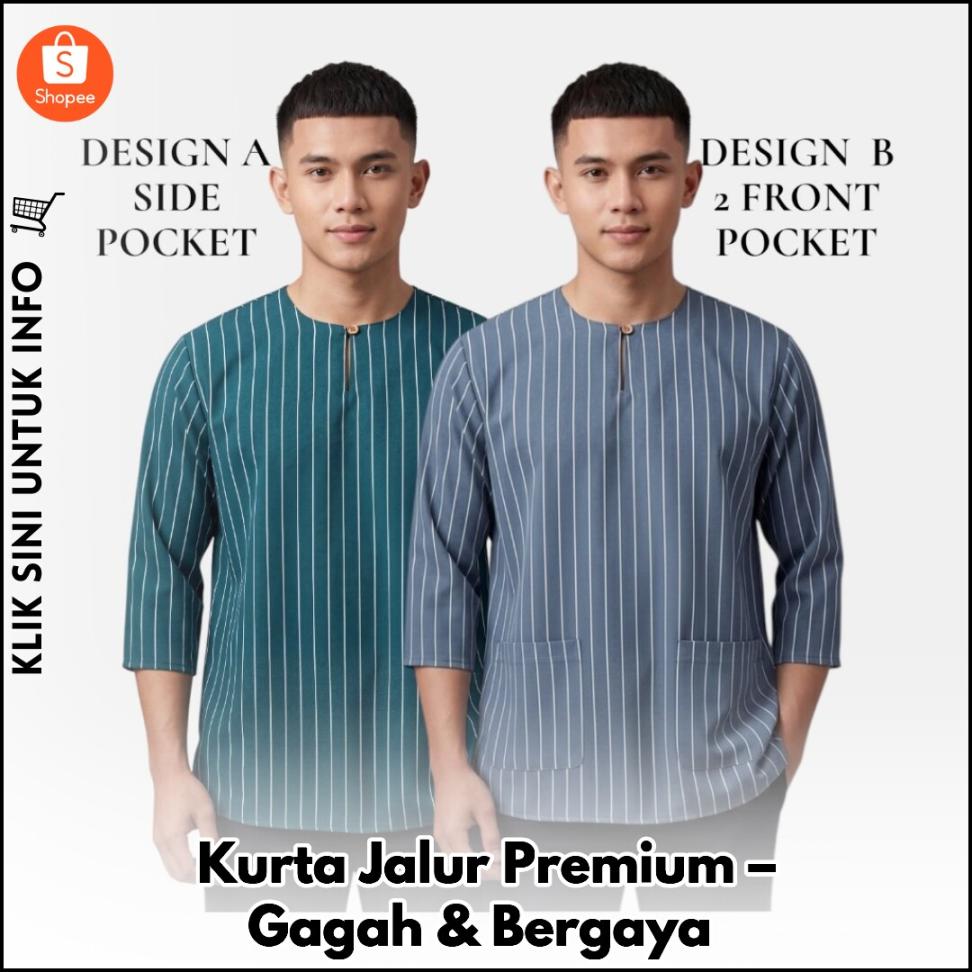 Kurta Jalur Premium – Gagah & Bergaya