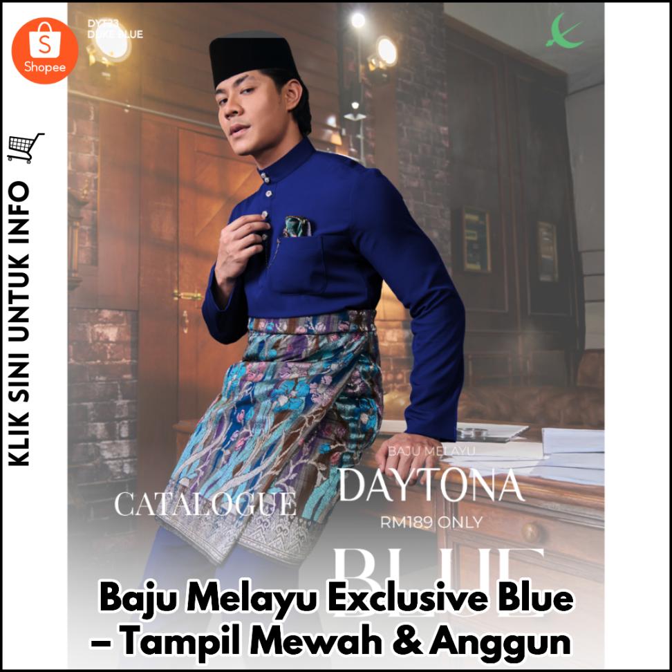 Baju Melayu Exclusive Blue – Tampil Mewah & Anggun