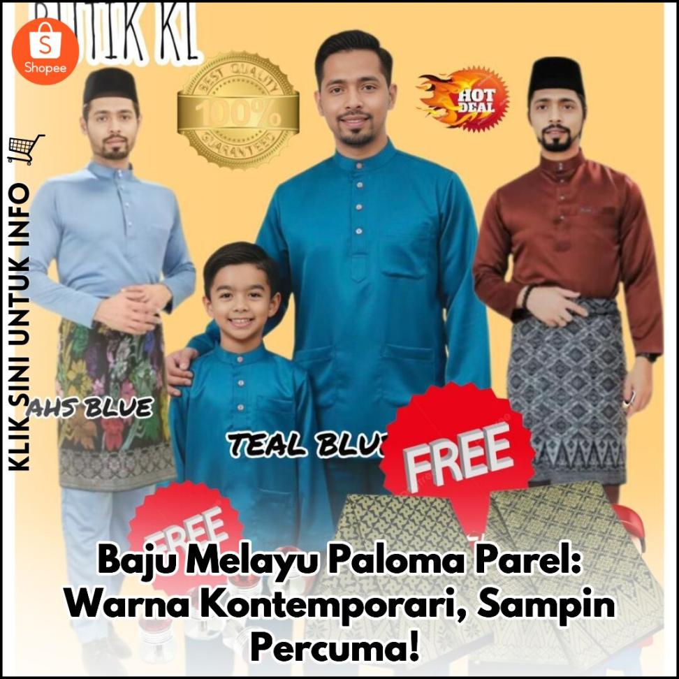 Baju Melayu Paloma Parel: Warna Kontemporari, Sampin Percuma!