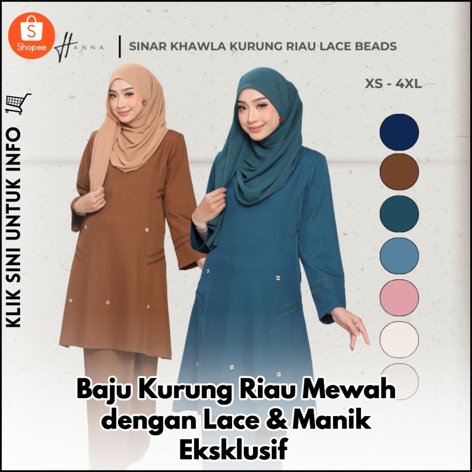 Baju Kurung Riau Mewah dengan Lace & Manik Eksklusif