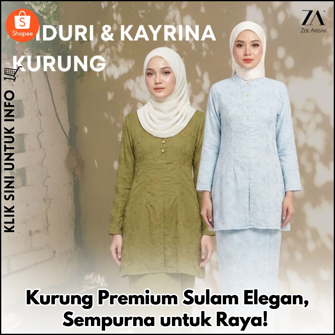 Kurung Premium Sulam Elegan, Sempurna untuk Raya!