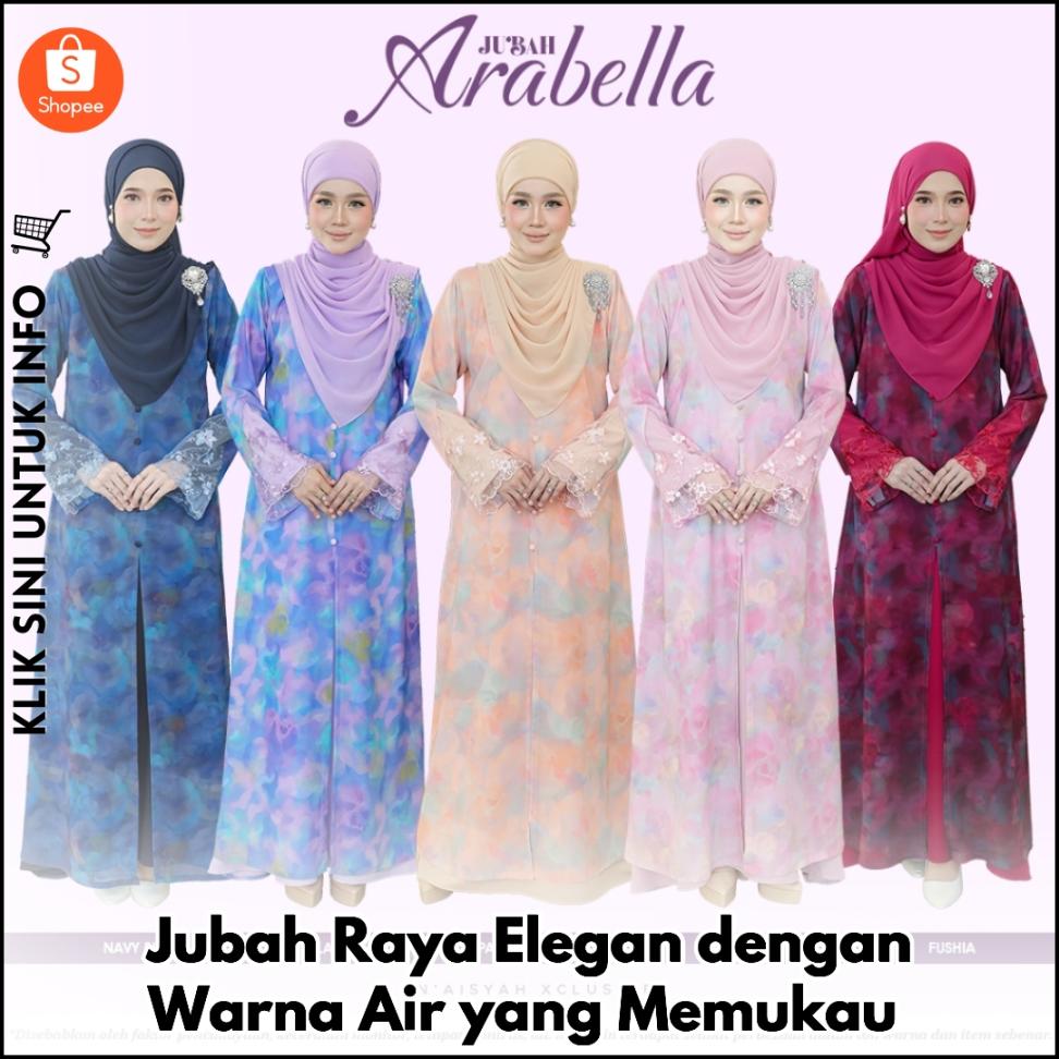 Jubah Raya Elegan dengan Warna Air yang Memukau