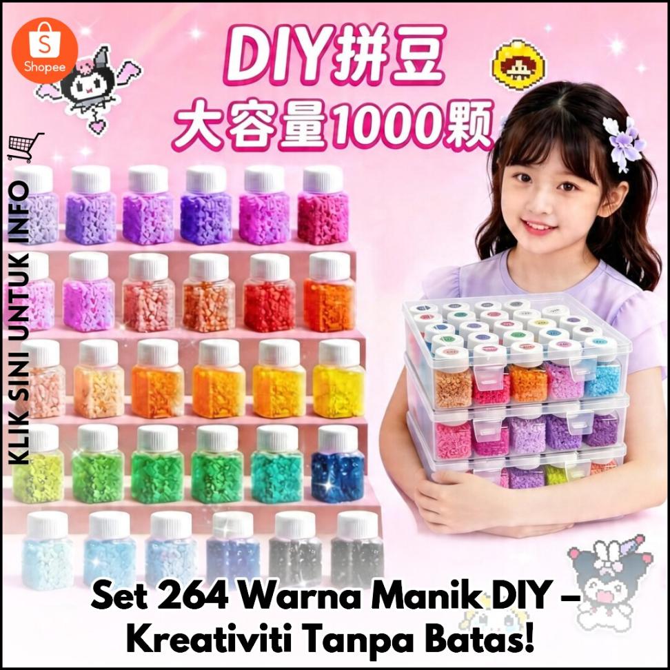 Set 264 Warna Manik DIY – Kreativiti Tanpa Batas!