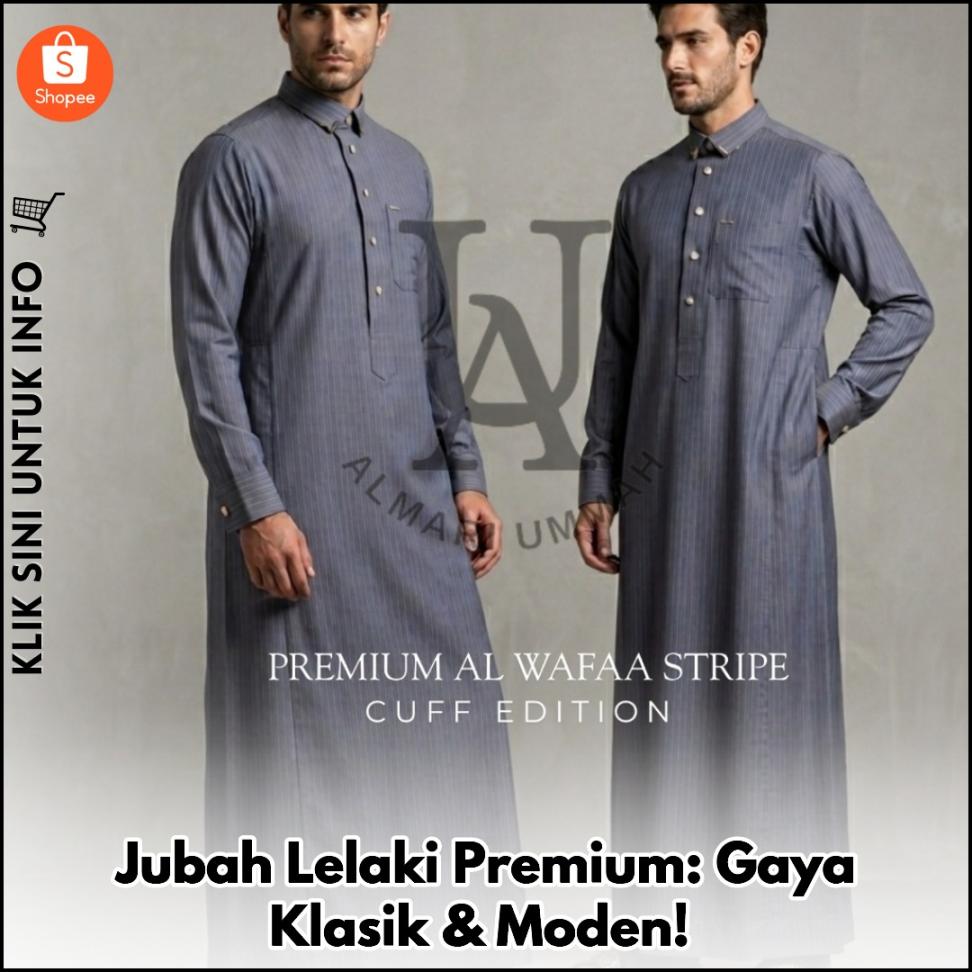 Jubah Lelaki Premium: Gaya Klasik & Moden!