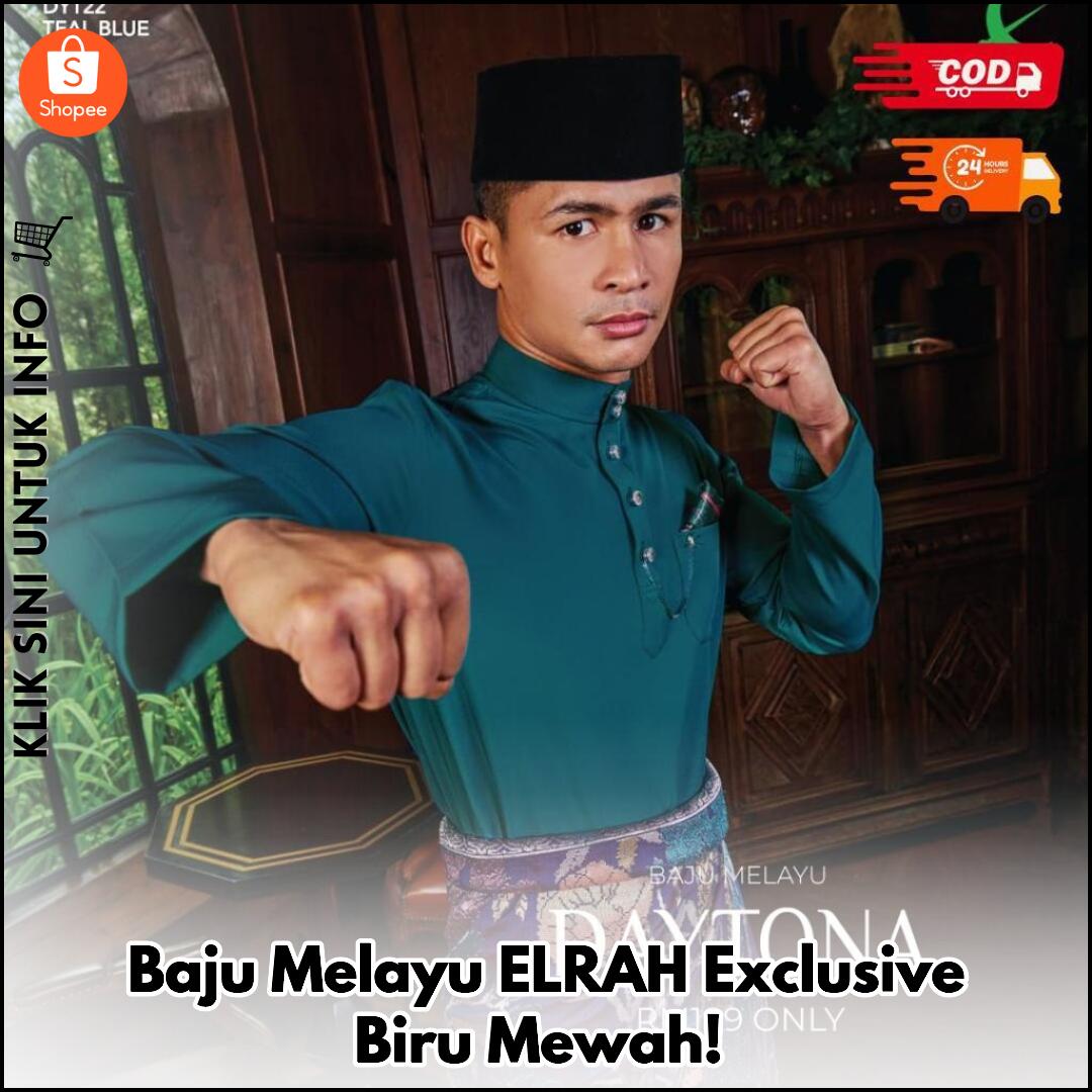 Baju Melayu ELRAH Exclusive Biru Mewah!