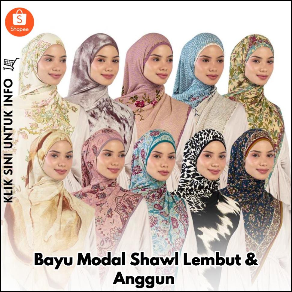 Bayu Modal Shawl Lembut & Anggun
