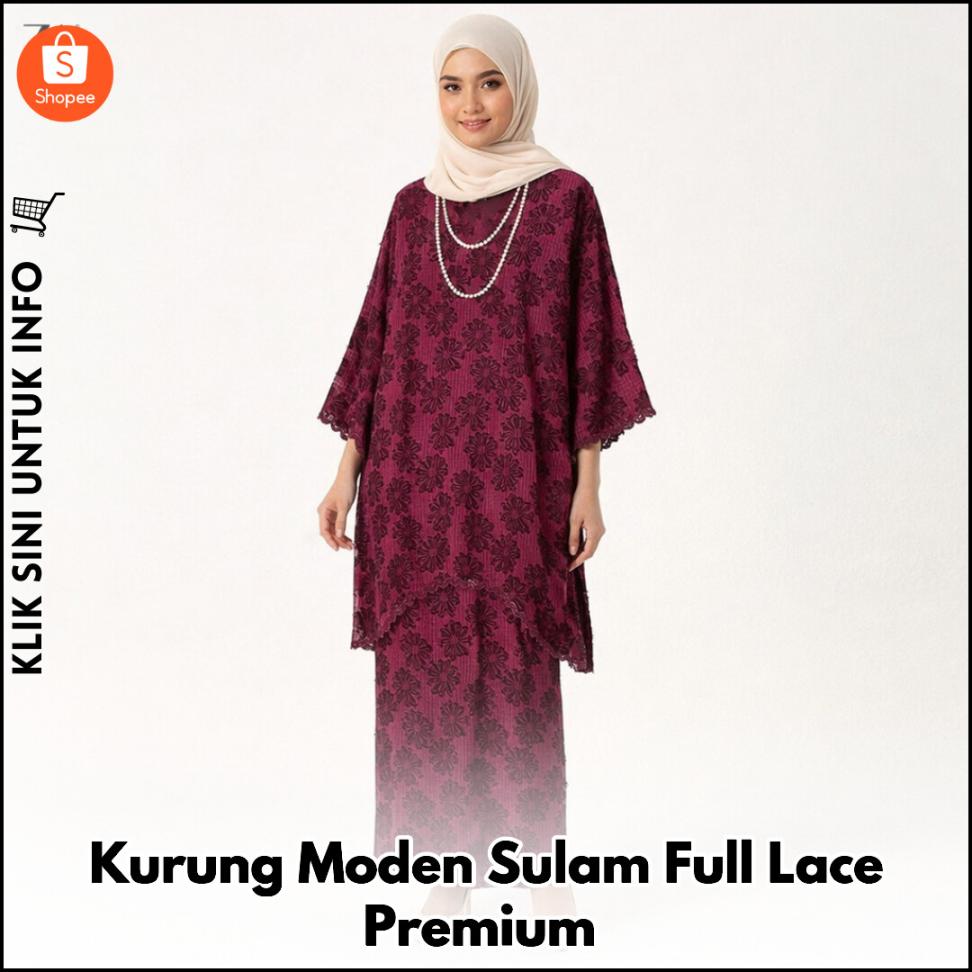 Kurung Moden Sulam Full Lace Premium