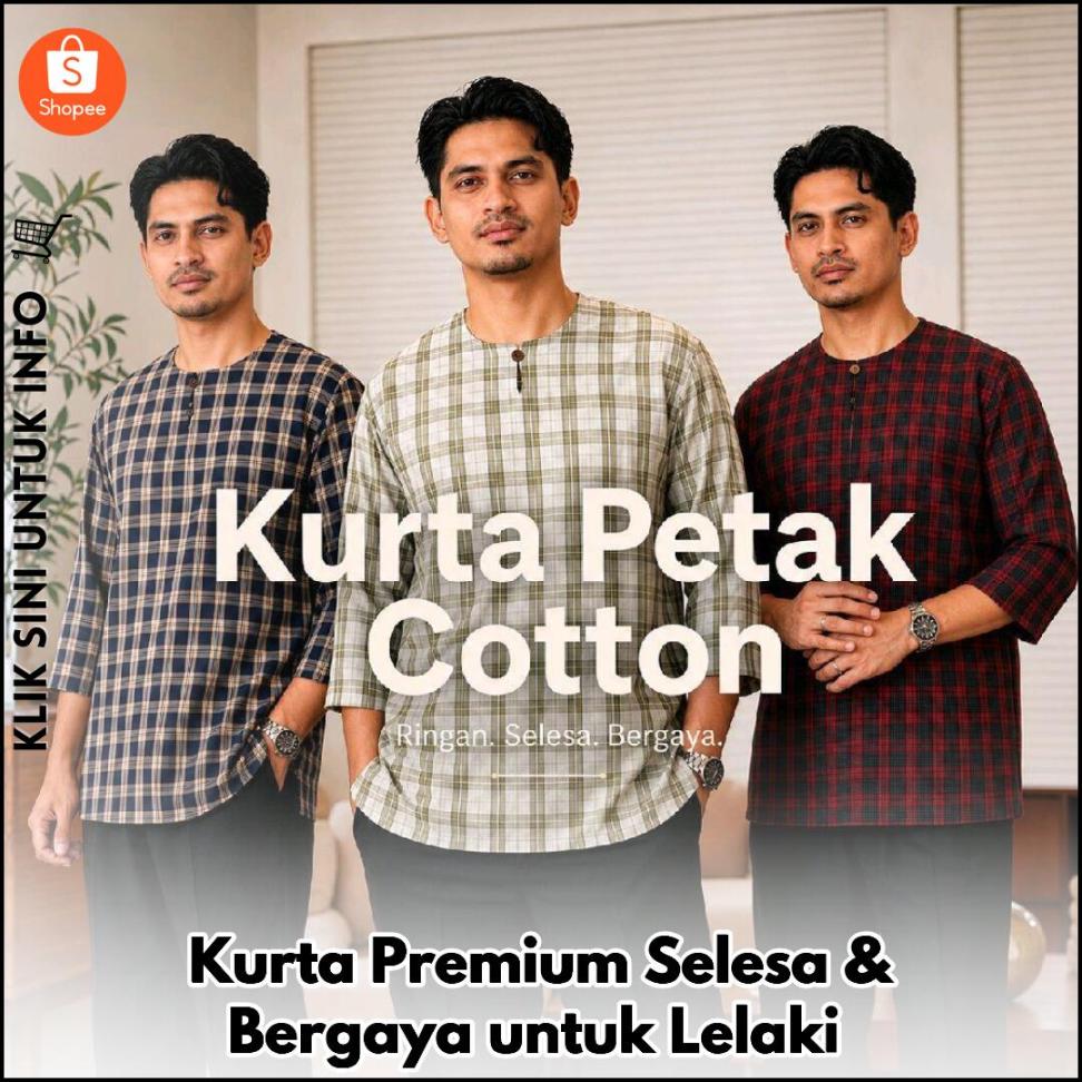Kurta Premium Selesa & Bergaya untuk Lelaki