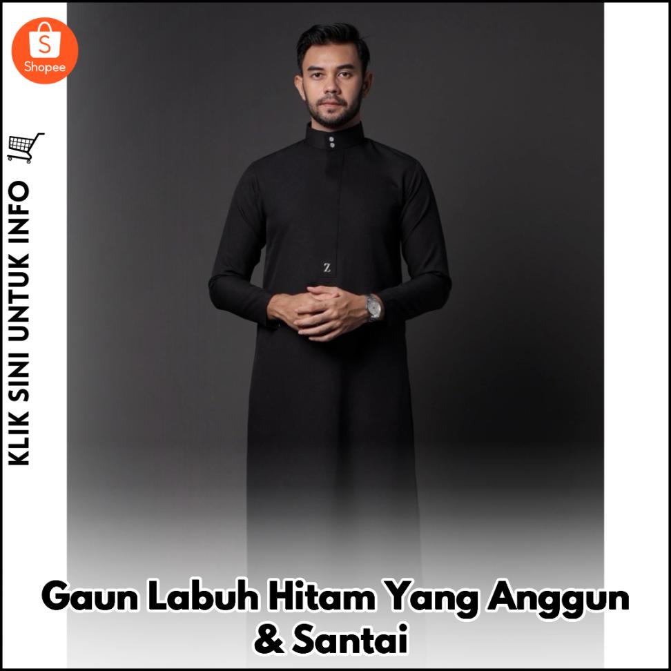 Gaun Labuh Hitam Yang Anggun & Santai