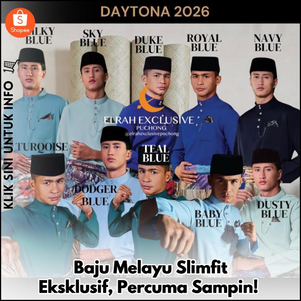 Baju Melayu Slimfit Eksklusif, Percuma Sampin!