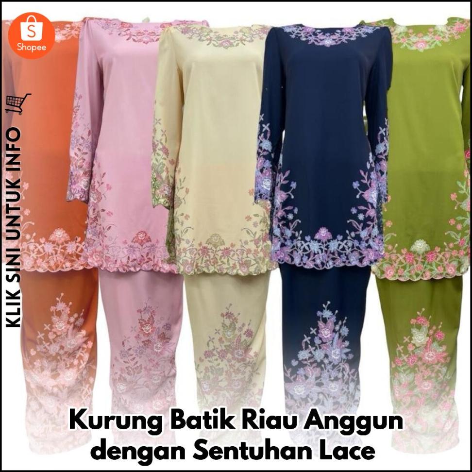 Kurung Batik Riau Anggun dengan Sentuhan Lace