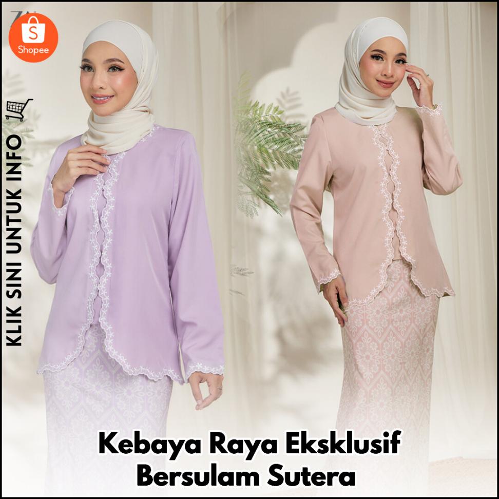 Kebaya Raya Eksklusif Bersulam Sutera