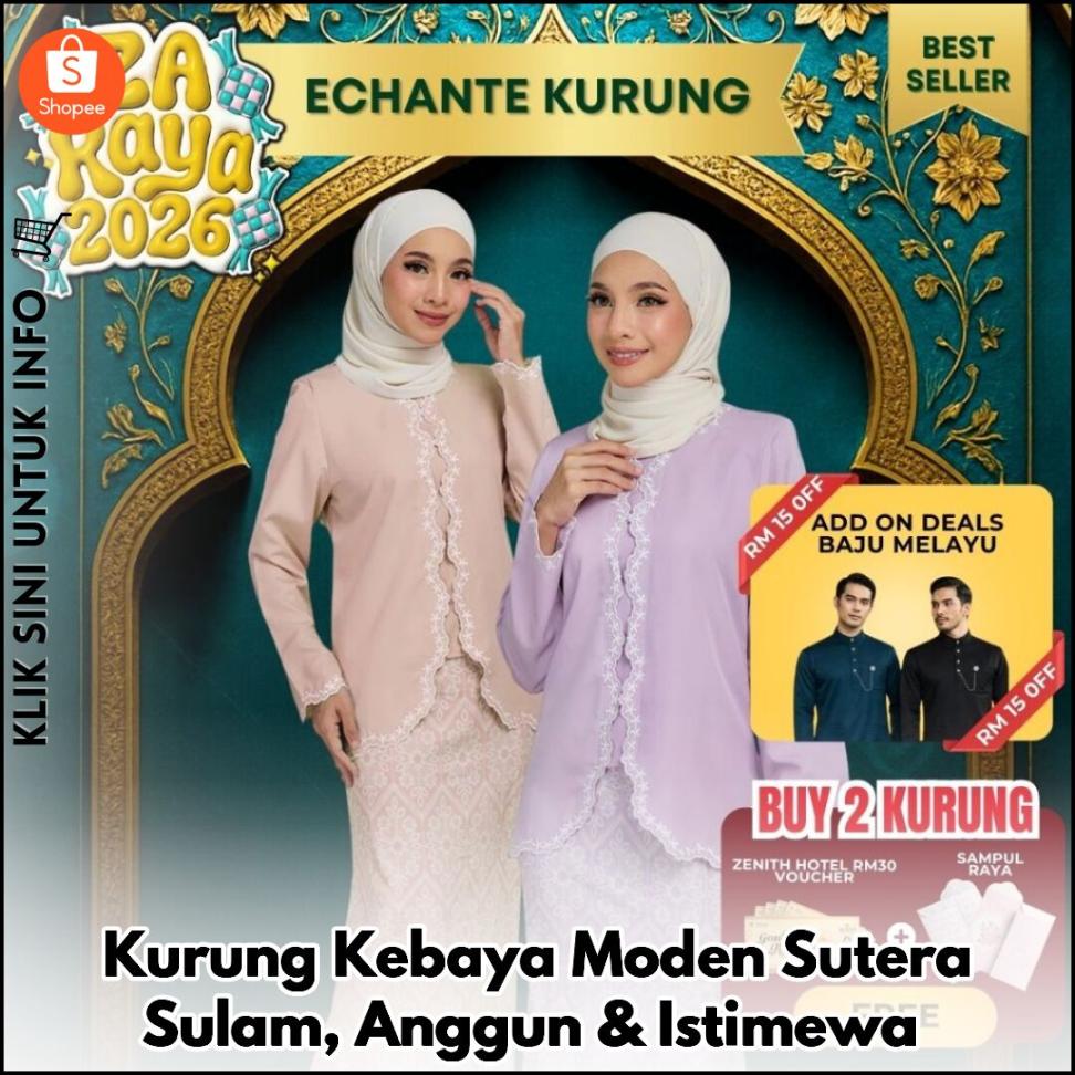 Kurung Kebaya Moden Sutera Sulam, Anggun & Istimewa