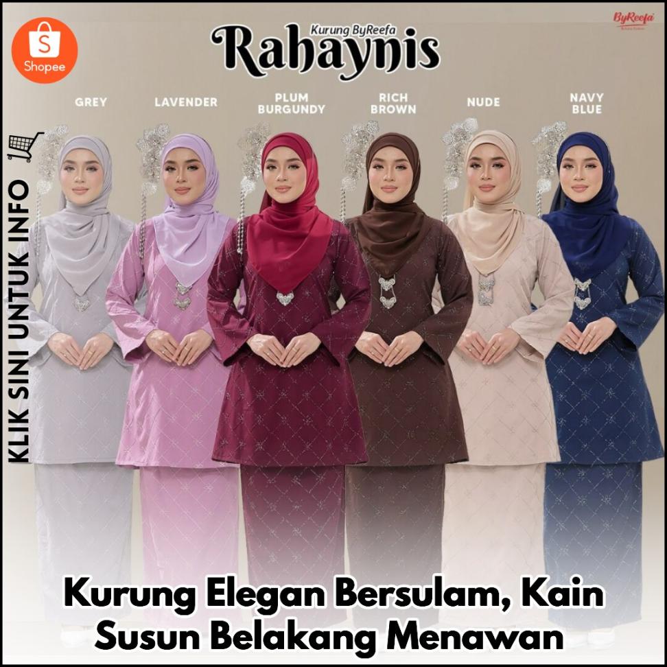Kurung Elegan Bersulam, Kain Susun Belakang Menawan