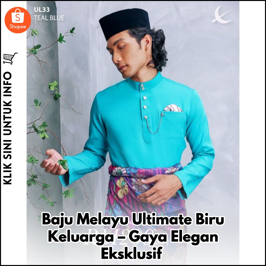 Baju Melayu Ultimate Biru Keluarga – Gaya Elegan Eksklusif