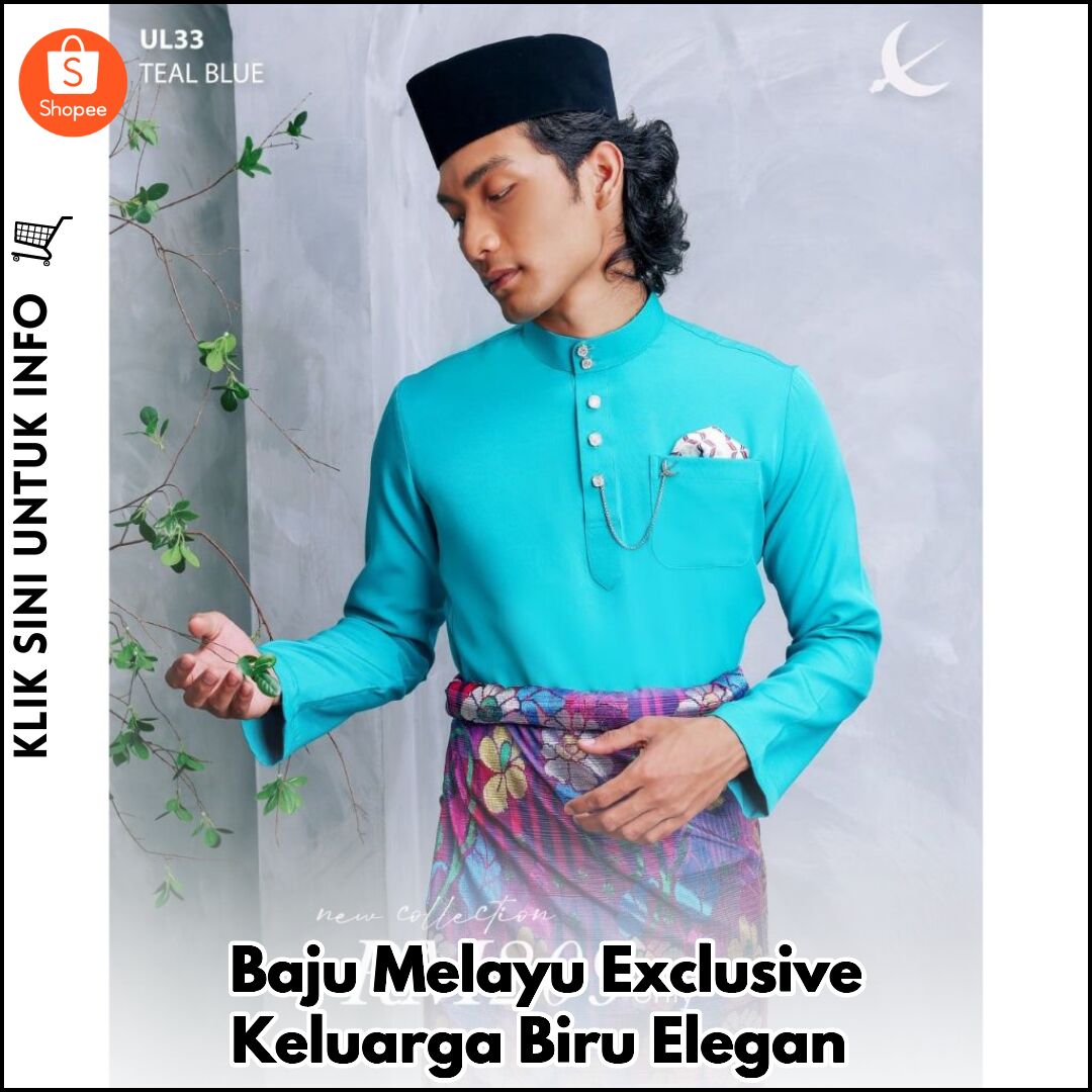Baju Melayu Exclusive Keluarga Biru Elegan