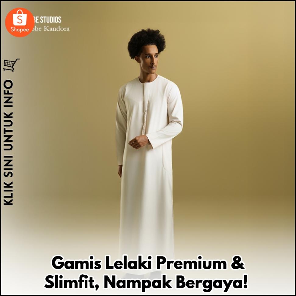 Gamis Lelaki Premium & Slimfit, Nampak Bergaya!