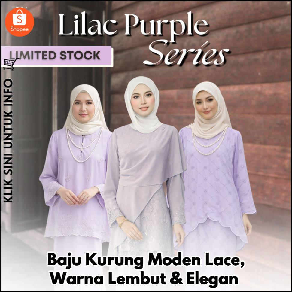 Baju Kurung Moden Lace, Warna Lembut & Elegan