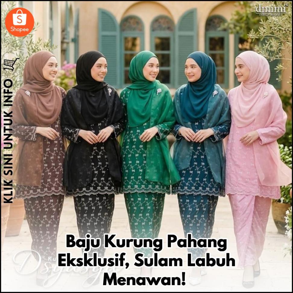 Baju Kurung Pahang Labuh Sulam Anggun
