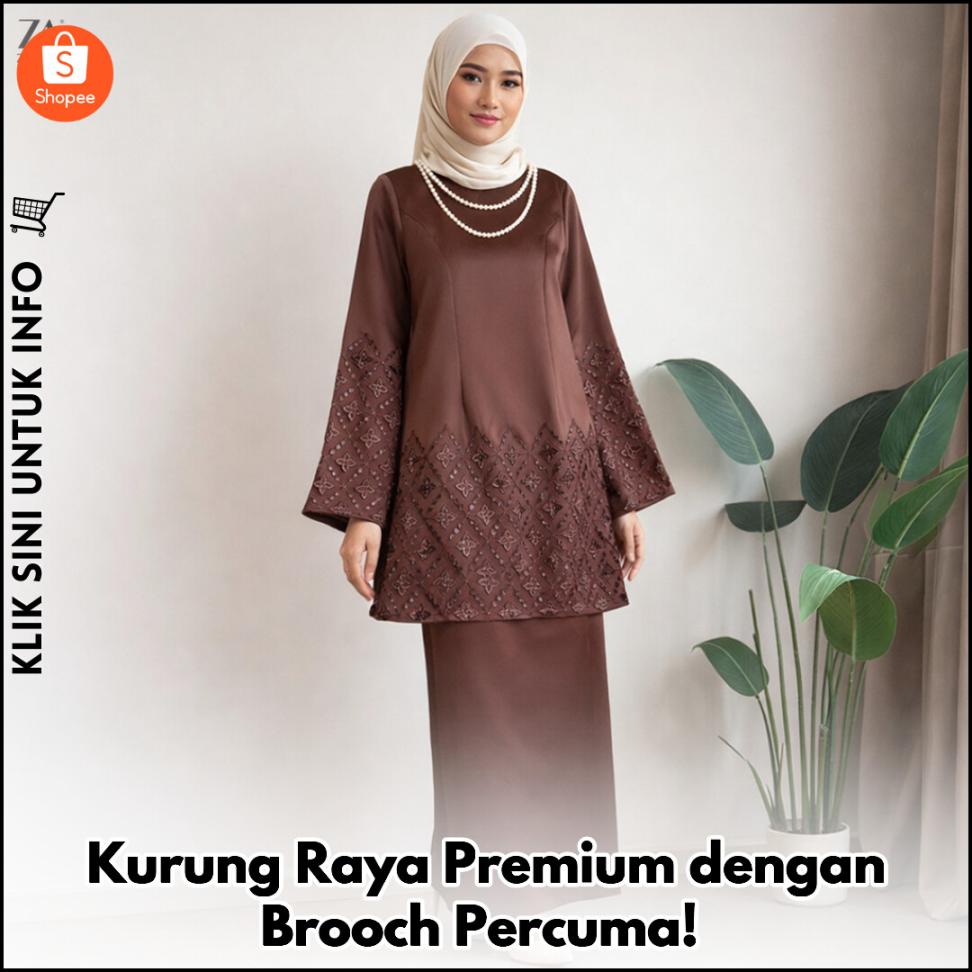Kurung Raya Premium Satin Duchess, Cantik & Modern