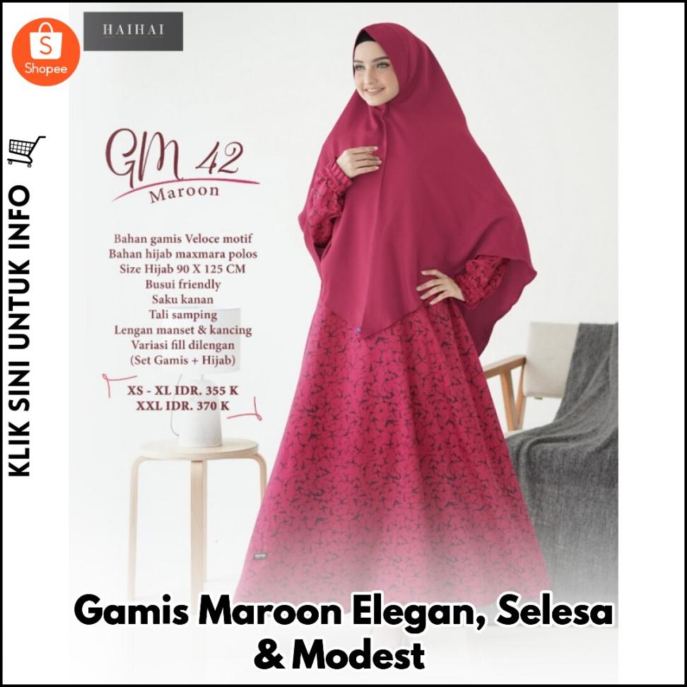 Gamis Maroon Elegan, Selesa & Modest
