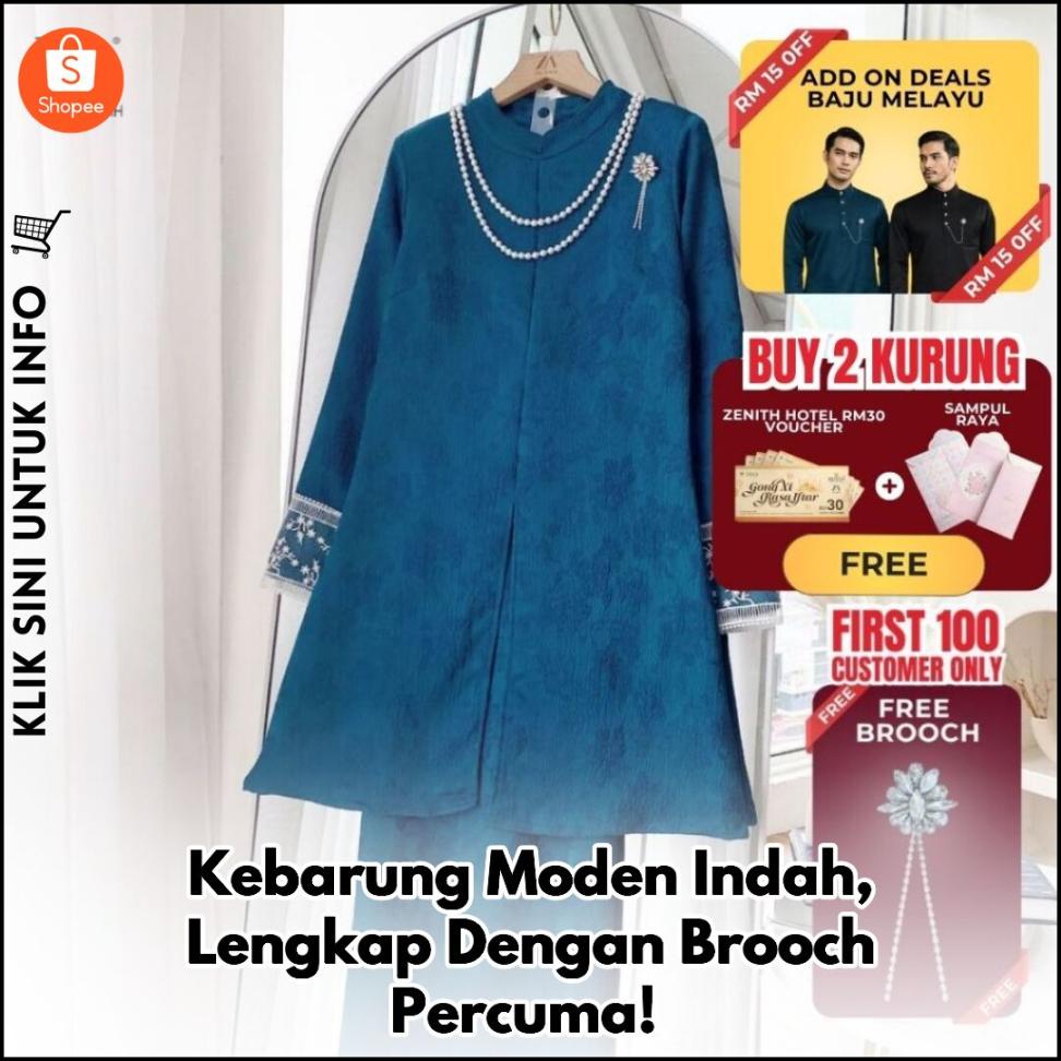 Kebarung Moden Indah, Lengkap Dengan Brooch Percuma!