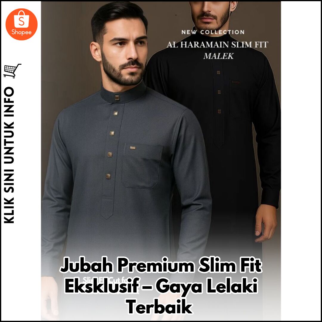 Jubah Premium Slim Fit Eksklusif – Gaya Lelaki Terbaik