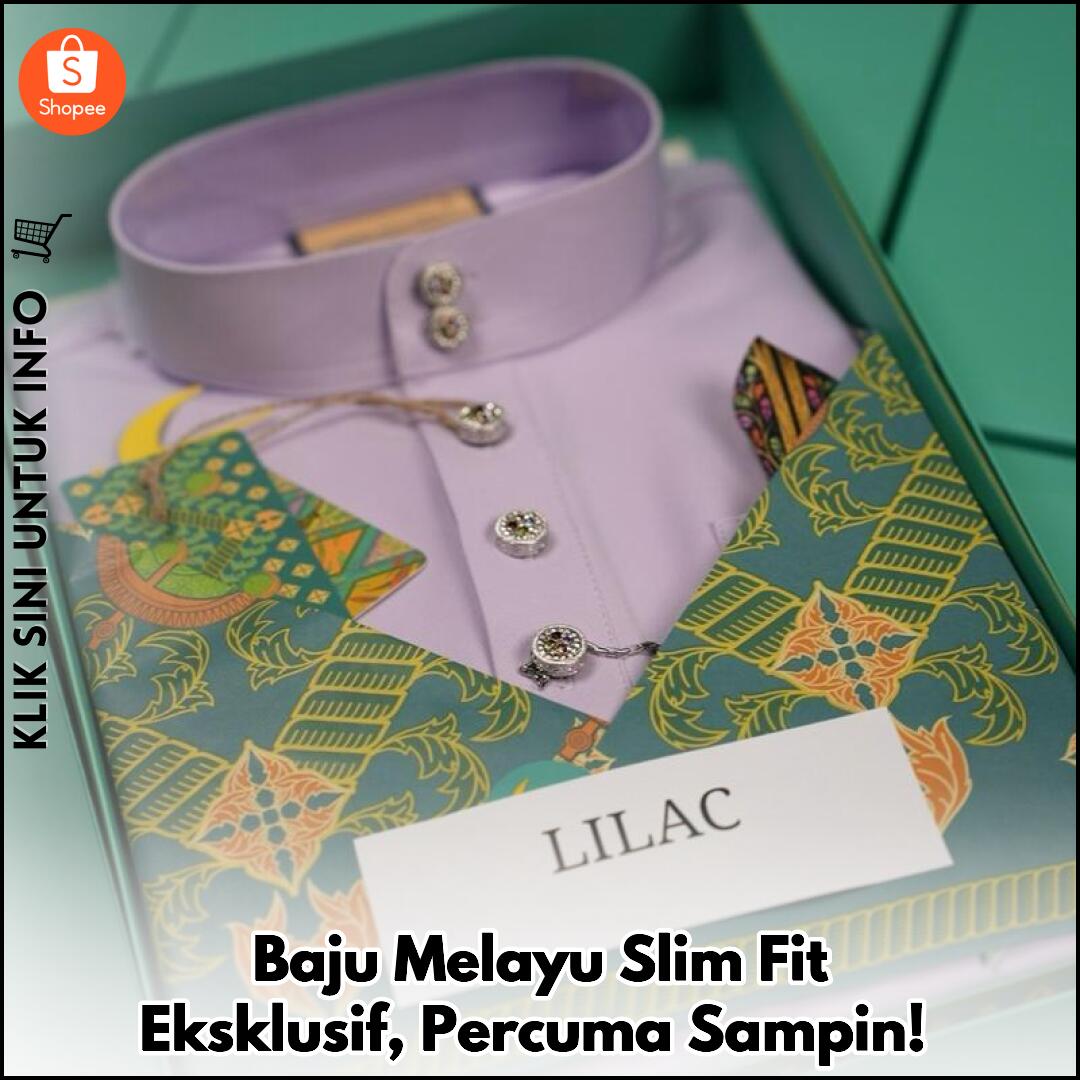 Baju Melayu Slim Fit Eksklusif, Percuma Sampin!