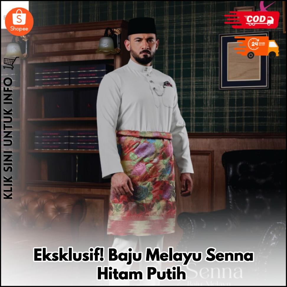Eksklusif! Baju Melayu Senna Hitam Putih