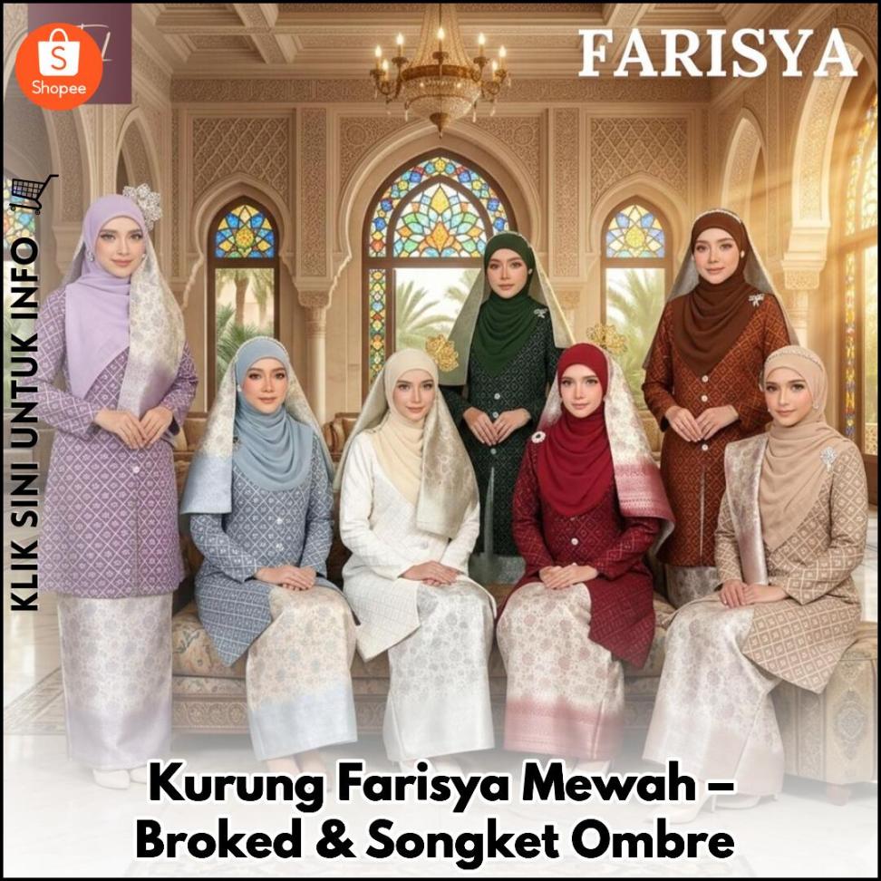 Kurung Farisya Mewah – Broked & Songket Ombre