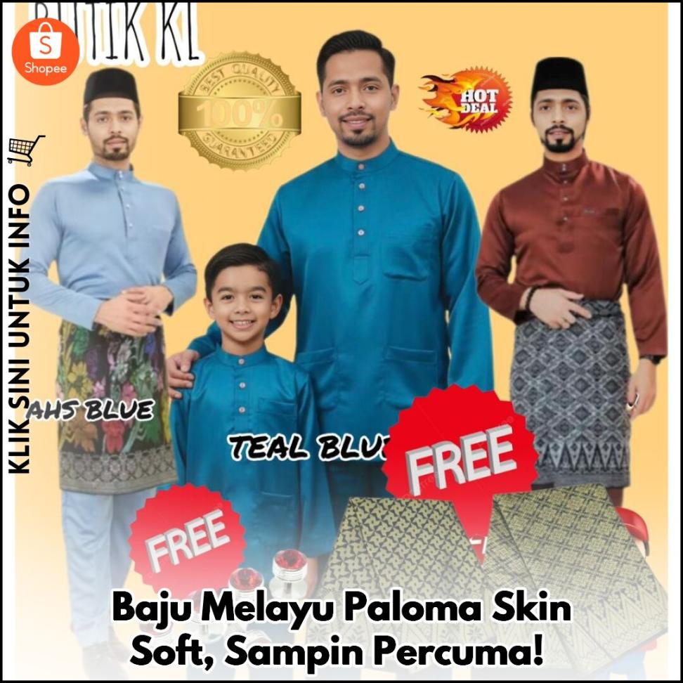 Baju Melayu Paloma Skin Soft, Sampin Percuma!