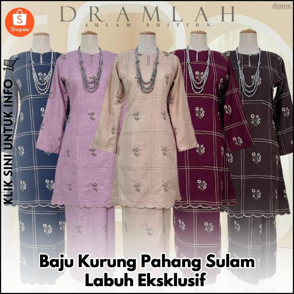 Baju Kurung Pahang Sulam Labuh Eksklusif