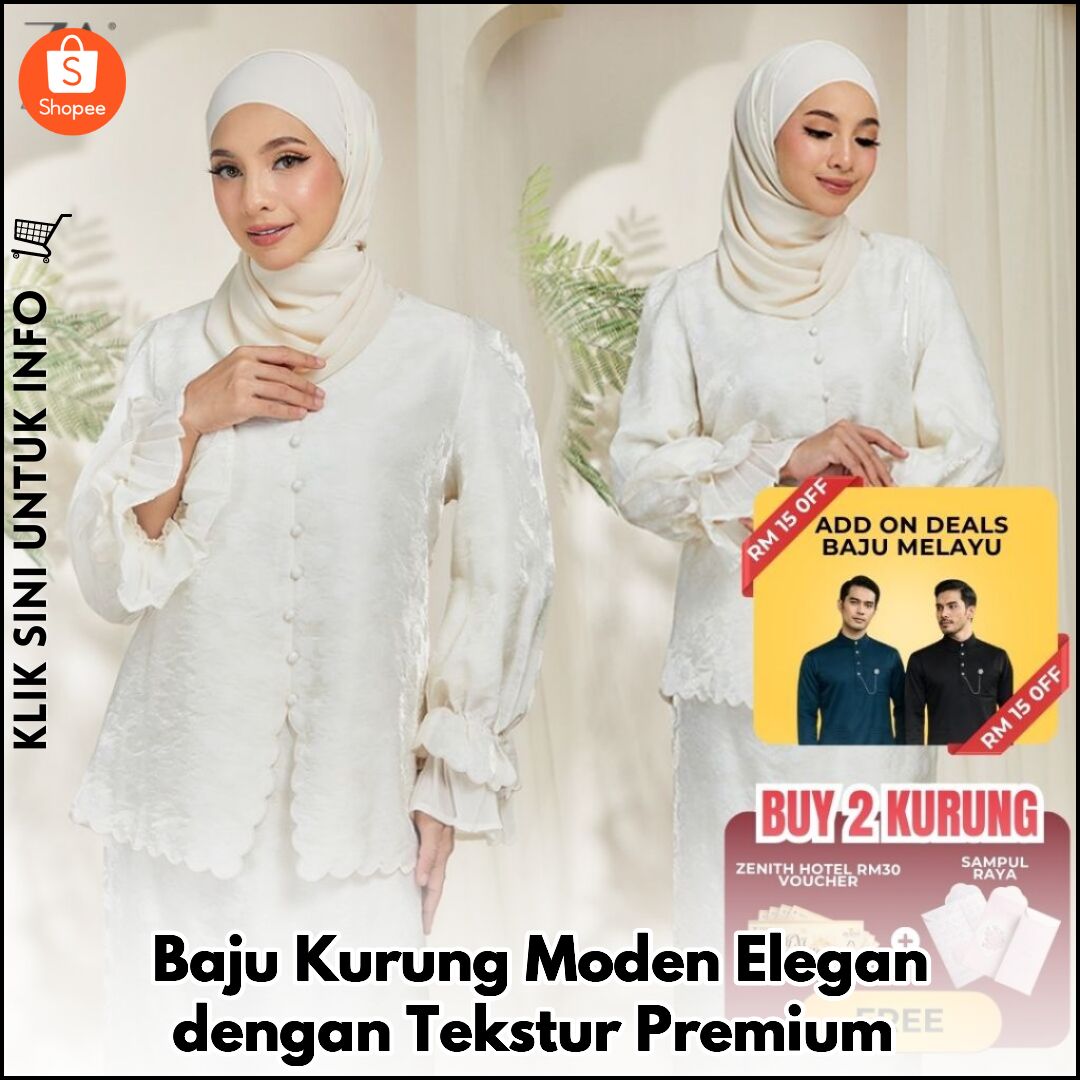 Baju Kurung Moden Elegan dengan Tekstur Premium