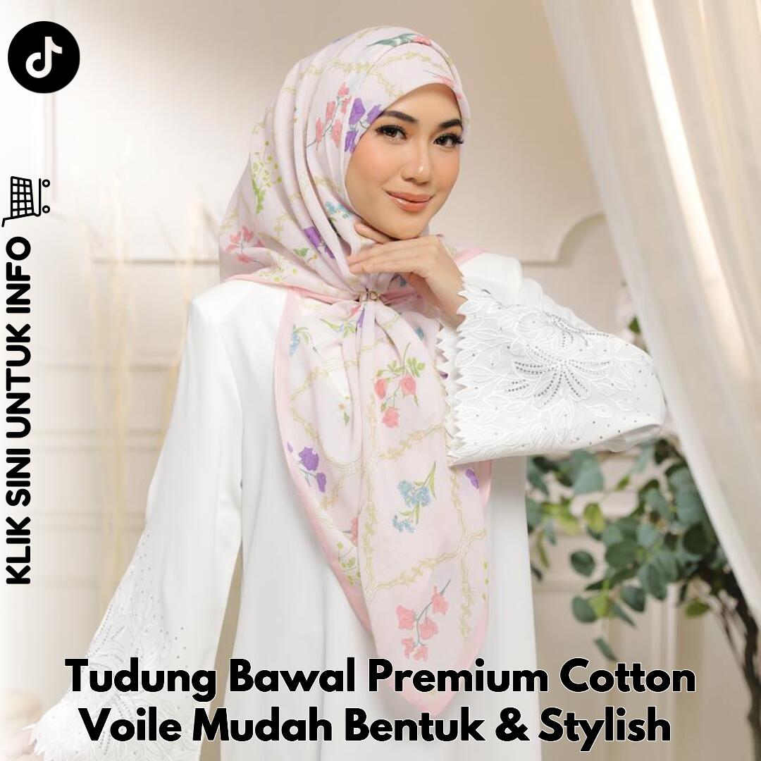 Tudung Bawal Premium Cotton Voile Mudah Bentuk & Stylish