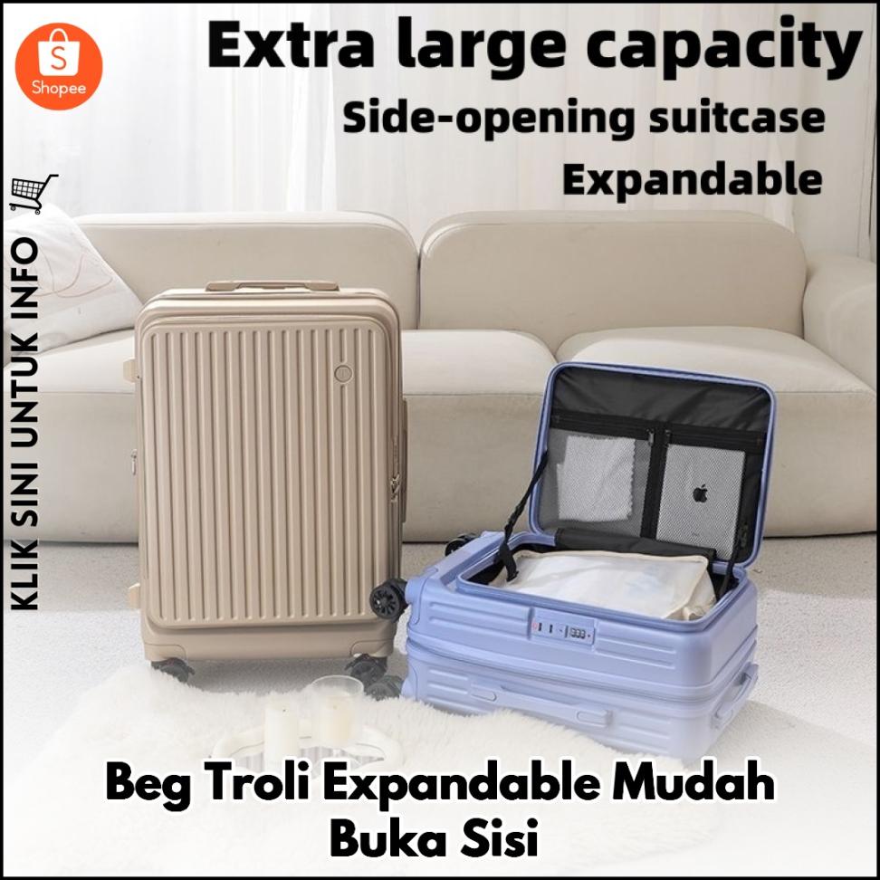 Beg Troli Expandable Mudah Buka Sisi